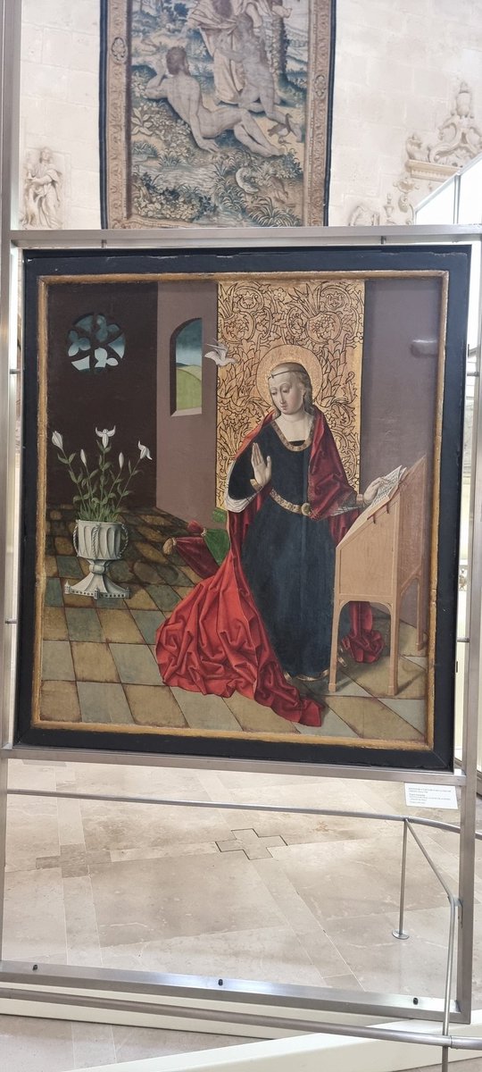 RESTOS DE UN RETABLO DE LA VIDA DE CRISTO. Hacia 1500 
Virgen Anunciata 
ESCUELA DE FRAY ALONSO DE ZAMORA (;Maestro de Oña?) Témpera sobre tabla 

#Catedral de #Burgos