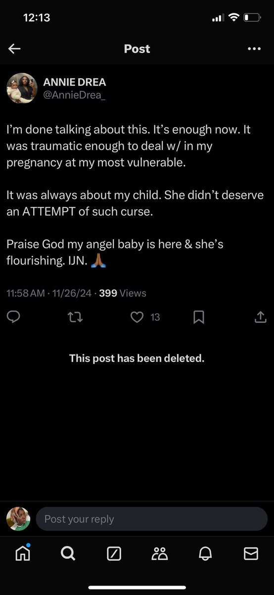 sectionodi's tweet photo. So I urge y’all to go and look at her tweets (deleted ones too) &amp; what on earth would make someone crash out like this out of thin air? The only thing traumatic about her pregnancy was her having to dealing with the father, and the bleeding. That is all, for now. https://t.co/ccZpQ9pFta