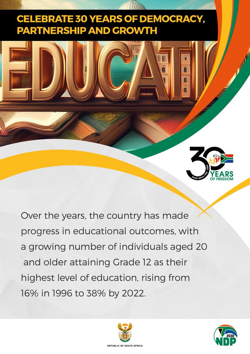GovernmentZA's tweet image. #GovZAupdates| South Africa has made incredible strides in providing access to education for all.
#Freedom30 #30YearsOfFreedom #servicedeliveryza🇿🇦
