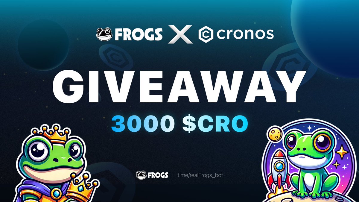 🚨 $FROGS Airdrop is LIVE! 🐸🔥

🎉 To celebrate our landing on <a href="/cronos_chain/">Cronos</a> and thank our amazing community, we're giving away 3,000 $CRO!
🏆 Prizes: 3,000 $CRO split among 10 lucky winners!

How to Join:
1️⃣ Follow <a href="/realFrogsClub/">FROGS</a> 🐸
2️⃣ RT 🔁 &amp; Tag 3 friends 👥
3️⃣ Join our bot: