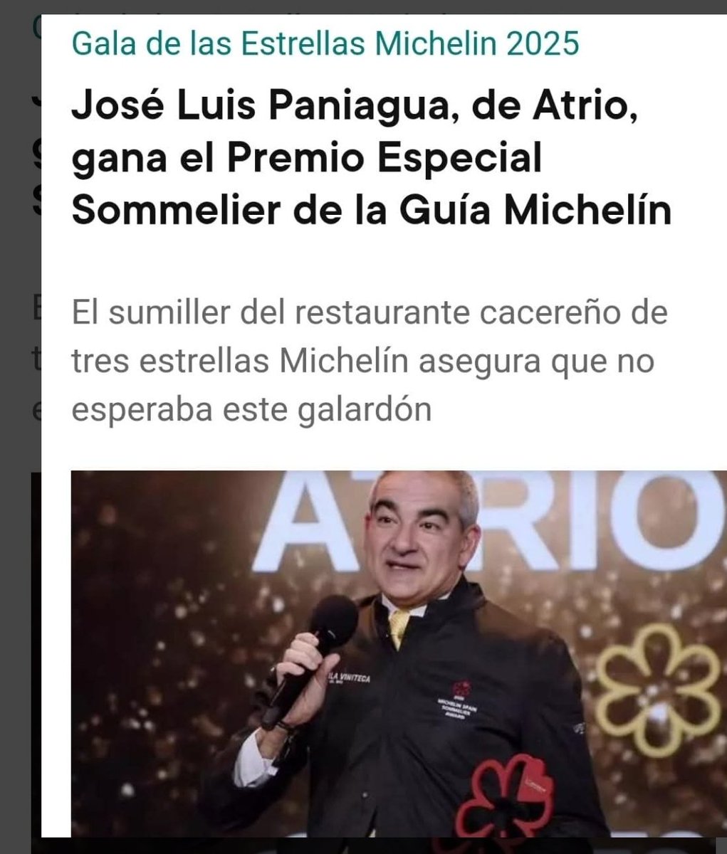 Muchas felicidades <a href="/restaurantatrio/">RESTAURANTE ATRIO</a> 
Muy merecidisimo José Luis
