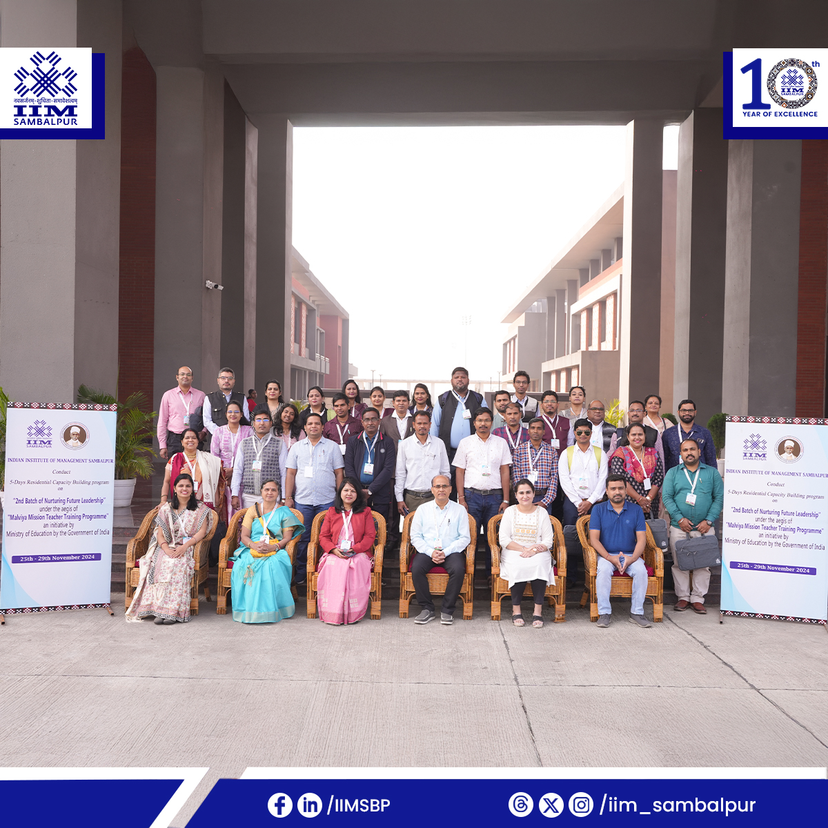 iim_sambalpur's tweet photo. On Nov. 25th, IIM Sambalpur hosted a 5-Day Residential Capacity Building Programme under the Malaviya Mission Teacher Training Programme (MMTTP) for faculty members of Higher Education Institutions (HEIs) across India.
#IIMSambalpur #MMTTP #LeadershipInEducation #HEI #Training https://t.co/uV1UFSVsmB