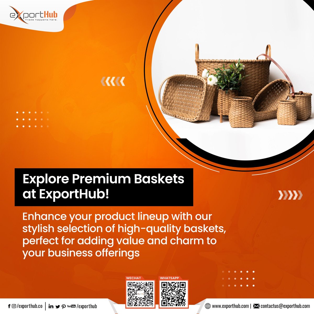 Elevate Your Business with Premium Baskets on ExportHub! Discover our stunning collection of high-quality baskets that will captivate your customers and boost your sales. Visit us today!
Inquire Now!
exporthub.com/search?type=2&…  
#PremiumBaskets #StorageSolutions #B2B #ExportHub