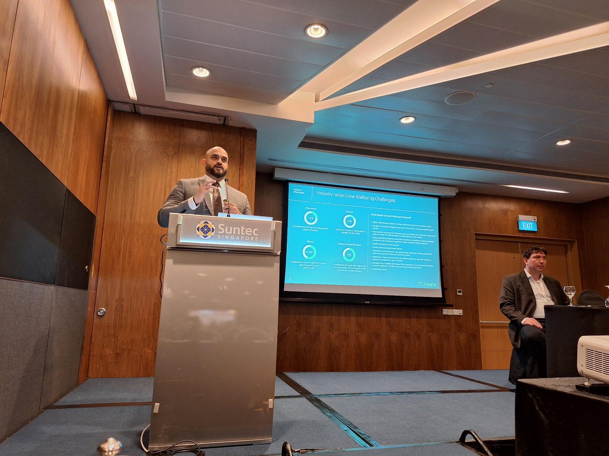 Oceanic_MS's tweet photo. Oceanic was delighted to be part of #IMPASingapore2024 workshop on ‘Crew Welfare' which took place on Tuesday 26 November.

As workshop speakers, we had the opportunity to  highlight the vital role of proper nutrition at sea in supporting seafarers' health and wellbeing. https://t.co/wyCfdthTKq