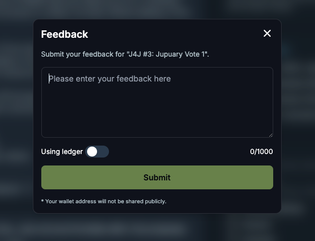 JupiterExchange's tweet image. Please keep the verified feedback coming, 6466 comments and counting after just 1 day! 🪐

Ledger voters: thank you for your patience, we have added ledger support for feedback submission!

As always, if you run into issues, hop into Discord and tell us -- we will address it.