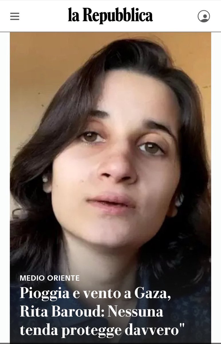 gianni969dc's tweet photo. Rita #Baroud ,studentessa 20enne, si è vista costretta a lasciare per l'ennesima volta la sua casa dopo il nuovo ordine di sgombero emesso dalle forze israeliane:
"E stato il caos più totale: mia madre ha iniziato a preparare le valigie, mio padre ha cercato tutti i documenti, mia sorella correva ovunque. Non c'era tempo per prendere tutto; avevamo già abbandonato la nostra casa distrutta, i ricordi, la nostra vita intera. Ogni cosa lasciata rappresenta una parte di noi che, ancora una volta, dobbiamo sacrificare.
Questo tredicesimo sfollamento è stato diverso da tutti i precedenti, un doloroso promemoria che la nostra vita è diventata una serie di viaggi forzati, sempre più difficili".

La non vita di una giovane palestinese estranea alla guerra, estranea ai giochi di potere, al vile attacco omicida di @netanyahu sul quale pende un ordine di arresto emesso dalla #CPI che tutti vogliono far apparire mera scelta politica omettendo di leggere i tre capi di accusa che di politico nulla hanno.

Avere in Italia un ministro, @matteosalvinimi , lieto di accoglierlo a braccia aperte se venisse nel Ns Paese, ed un ministro degli esteri totalmente assente, @Antonio_Tajani , sono l’esatta foto del pensiero e della posizione assunta dalla @GiorgiaMeloni che col suo dire ed il suo fare ci sta rendendo tutti complici di un maledetto genocidio!