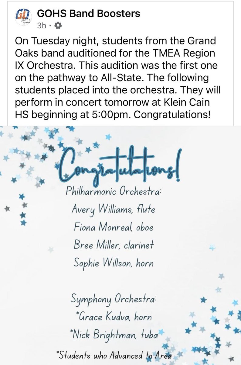 aiw2008softball's tweet photo. Making Region Orchestra in Region 9 is an honor. I am lucky to be in great company and taught by great musicians! https://t.co/AuS00ZU9a9