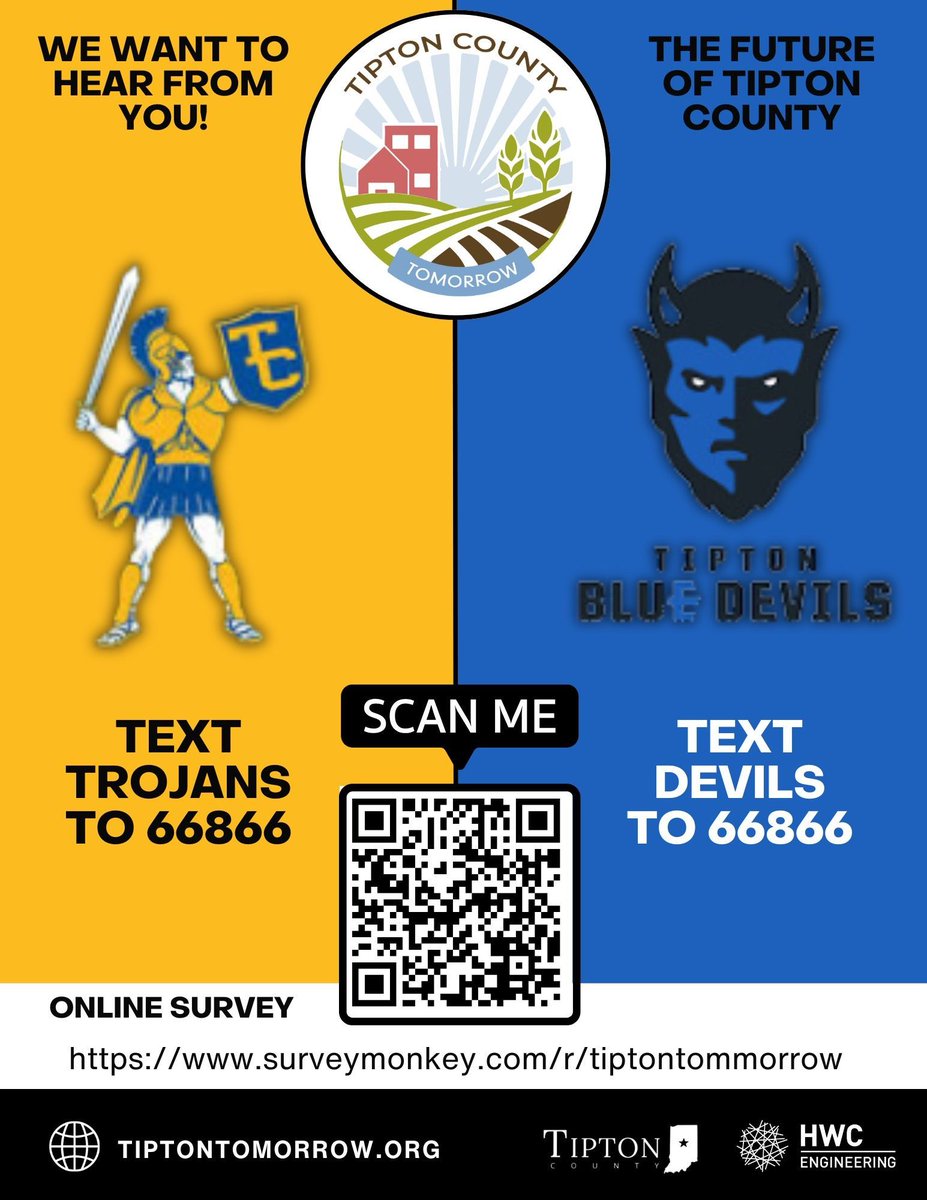 TiptonSuperin's tweet photo. Residents of Tipton County, take a quick seven-minute survey to help shape the future of our community. Use the QR Code or Survey Monkey link in the flyer to participate. https://t.co/RhRdgS9TxE