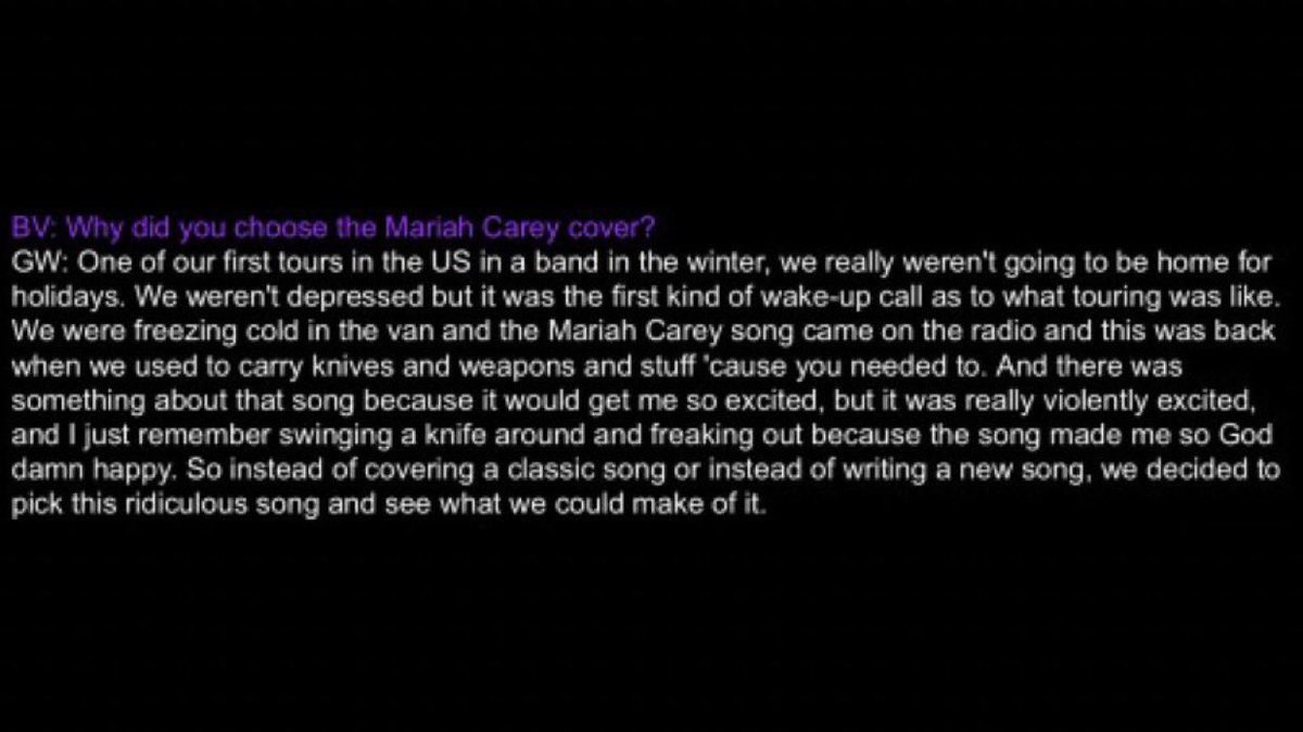 belltower_bat's tweet photo. aka the song that made gerard way so violently happy that he stimmed with knives about it https://t.co/r7M1PSe1aN
