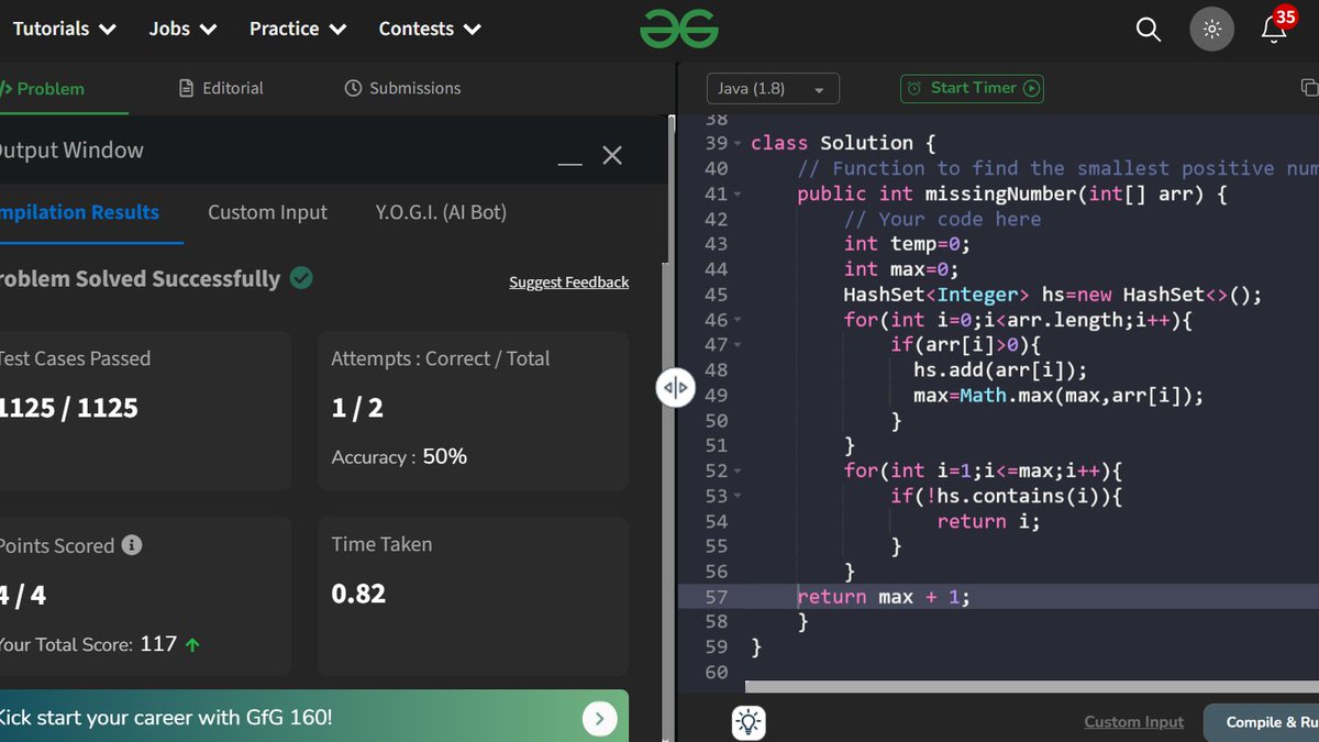 coding_century's tweet image. Trying to maintain streak. Hope i dont break this.  Consistency is the key !  #gfg160 #Coding #CodingJourney #geeksforgeeks #consistency