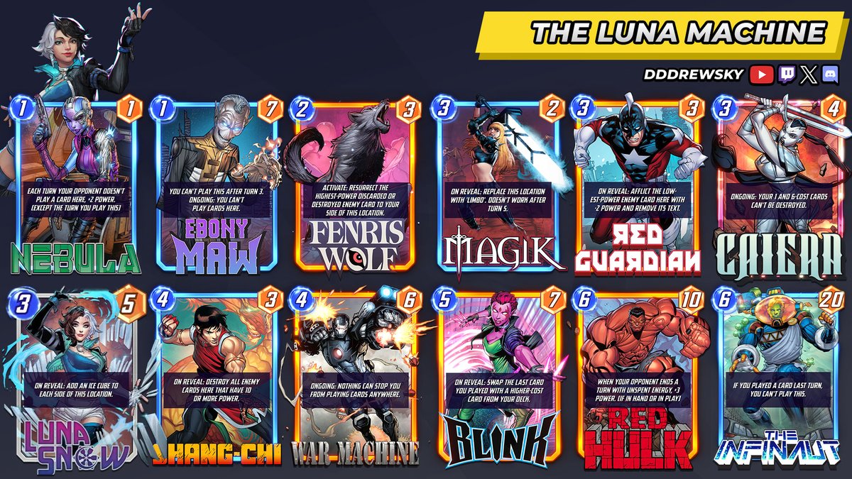 🚨 Try these Luna Snow Marvel Snap Decks! 🚨

Snow Storm ➡️ snap.fan/decks/318555
Silver Snowlings ➡️ snap.fan/decks/318558
The Luna Machine ➡️ snap.fan/decks/318557

How to play these decks 👇🏻