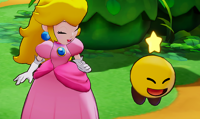 pichitime's tweet image. Peach and her little yellow sidekicks 🩷💛