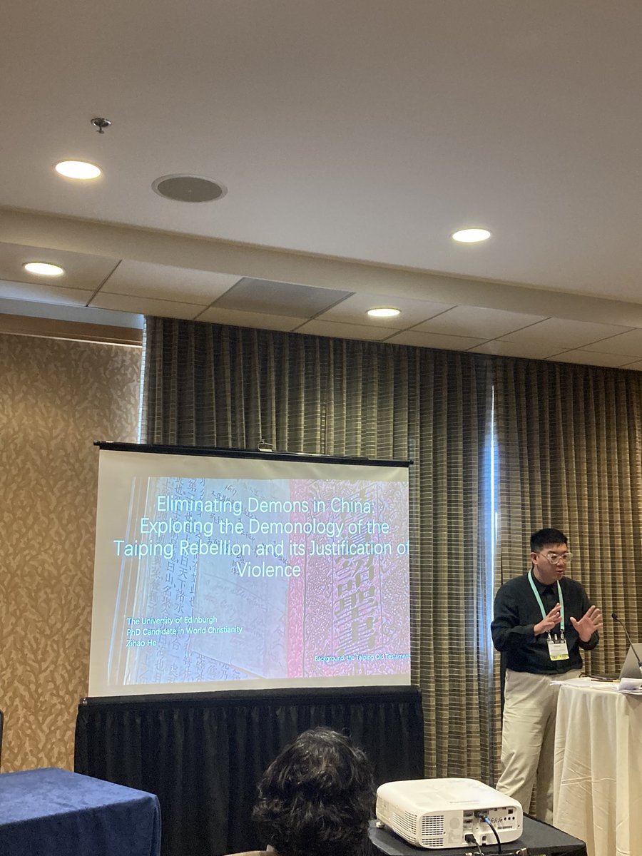 A fascinating paper on Sunday by <a href="/AnarchoZihao/">He Zihao</a> on the Taiping Rebellion, religious violence, and demonisation in 19th century China #sblaar24