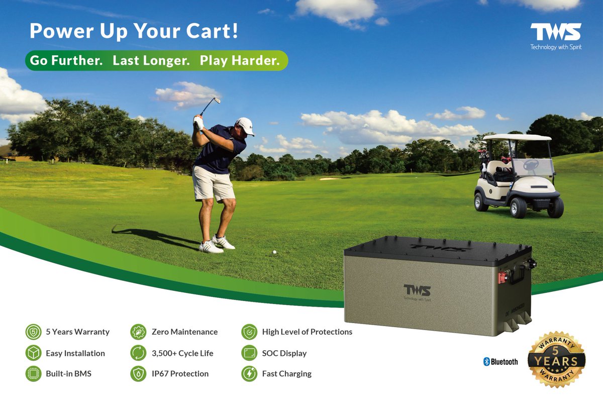 TwsTechnology's tweet photo. 🎉The holiday season is here! Upgrade your golf cart game with the TWS MegaFlow Lithium Battery!
 
Here’s why MegaFlow stands out as a game-changer:
 
✅ Longer drive times – enjoy more adventures without interruptions
✅ Faster charging – get back on the course in no time https://t.co/mgfF6gFASi