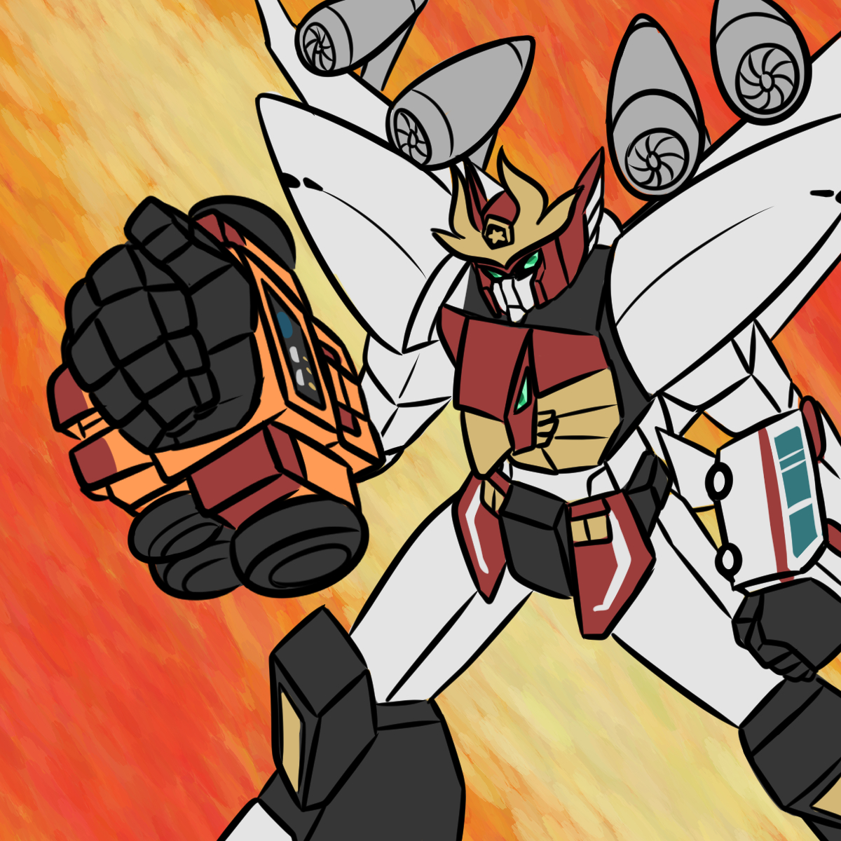 JDAlbum's tweet photo. Fire Dagwon with Goldion Hammer hand (source) #November #Day26 2024 #Brave #BraveCommandDagwon #FireDagwon #GaoGaiGar #Goldymarg #jdarts #bean https://t.co/xrmQ4Ib2DM https://t.co/Lgsw8ALcah