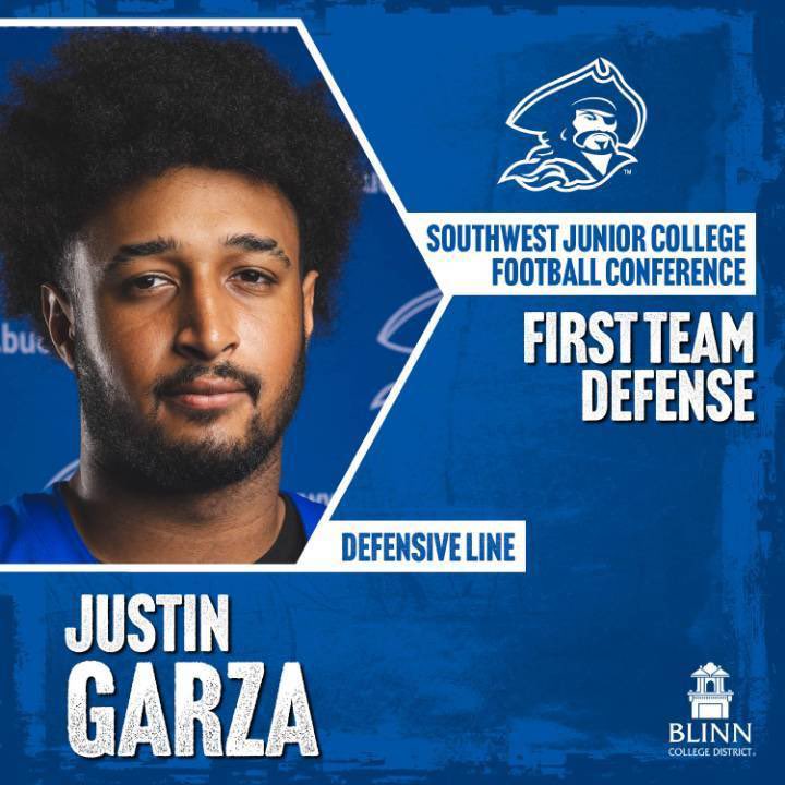 Justin_garza23's tweet photo. Blessed to be named to the 1st Team All-Conference team for the SWJCFC! AGTG
@DrewColemanSr30 @Coach_Clegg @BLINNFBRECRUIT @One11Recruiting @JUCOFFrenzy @JuCoFootballACE https://t.co/eo2qhxEckT