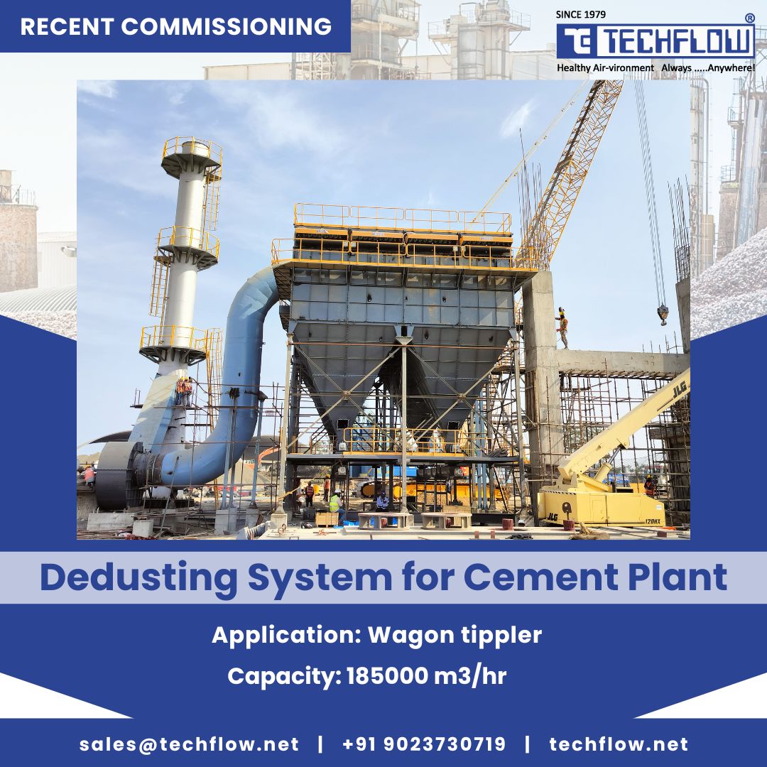 techflownet's tweet image. TECHFLOW is proud to announce the commissioning of a 𝗗𝗲𝗱𝘂𝘀𝘁𝗶𝗻𝗴 𝗦𝘆𝘀𝘁𝗲𝗺 𝗳𝗼𝗿 𝗮 𝗰𝗲𝗺𝗲𝗻𝘁 𝗽𝗹𝗮𝗻𝘁.

#DedustingSystem #CementPlant #WagonTippler #DustControl #Techflow #AirPollutionControl