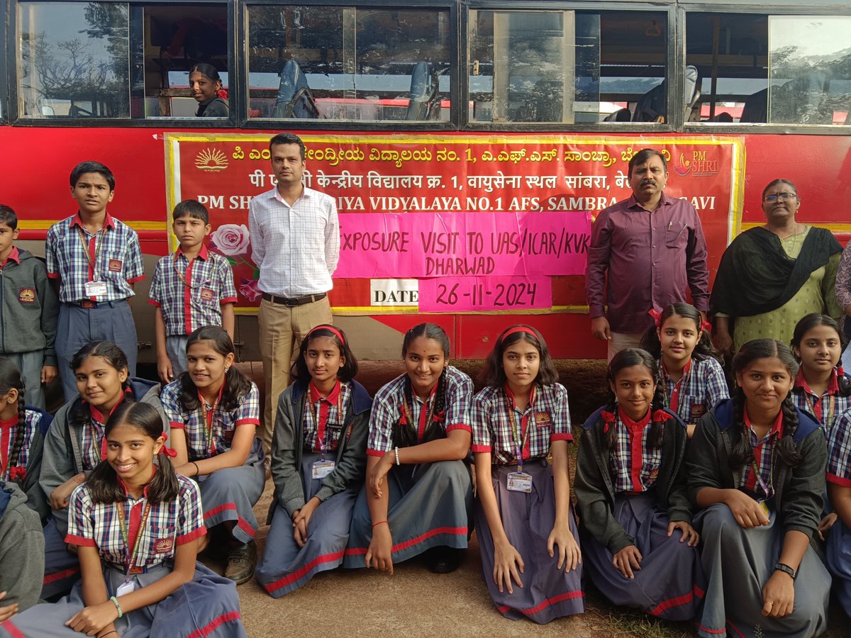 kvsambra's tweet photo. PM SHRI KENDRIYA VIDYALAYA NO 1 AFS SAMBRA organized a Exposure Visit on 26.11.2024 to University of Agricultural Science Dharwad under the Guidance of Shri Sandeep Acharya. The visit was a rewarding experience inspiring students. https://t.co/Bt0YNwC0yc