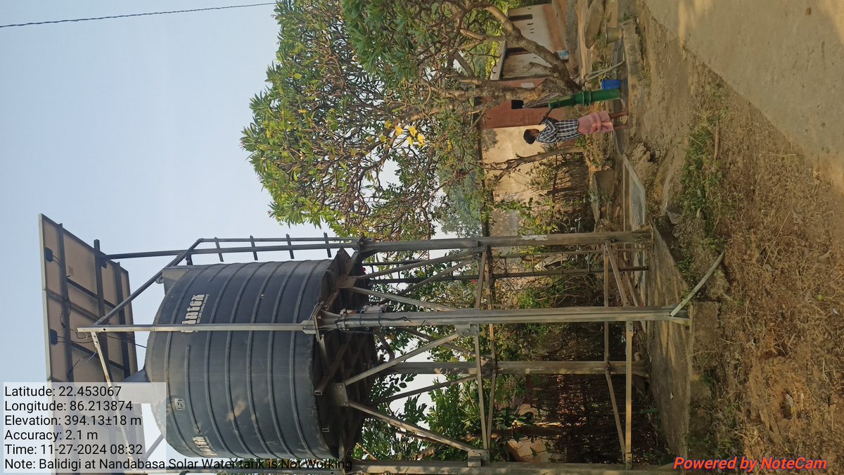 DubrajHembram7's tweet photo. #UrgentAction:Solar water tank at Nandabasa not working for 2 weeks! Requesting @bdobahalda @RWSS_Rairangpur @PRDeptOdisha @RWSS_Odisha @CMO_Odisha to repair/restore the facility ASAP! #SolarWaterTank #RepairRequest #Mayurbhanj 
At- #Nandabasa (Balidihi)
Gp- #Jashipur https://t.co/NpQwzfuzkL