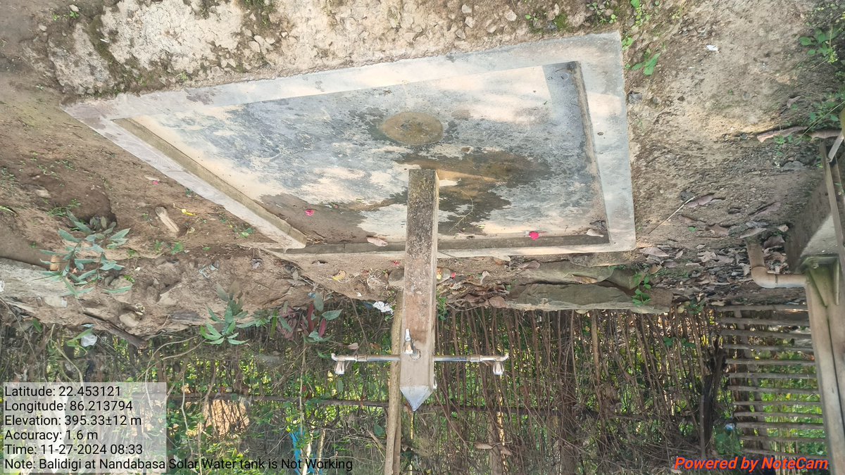 DubrajHembram7's tweet photo. #UrgentAction:Solar water tank at Nandabasa not working for 2 weeks! Requesting @bdobahalda @RWSS_Rairangpur @PRDeptOdisha @RWSS_Odisha @CMO_Odisha to repair/restore the facility ASAP! #SolarWaterTank #RepairRequest #Mayurbhanj 
At- #Nandabasa (Balidihi)
Gp- #Jashipur https://t.co/NpQwzfuzkL