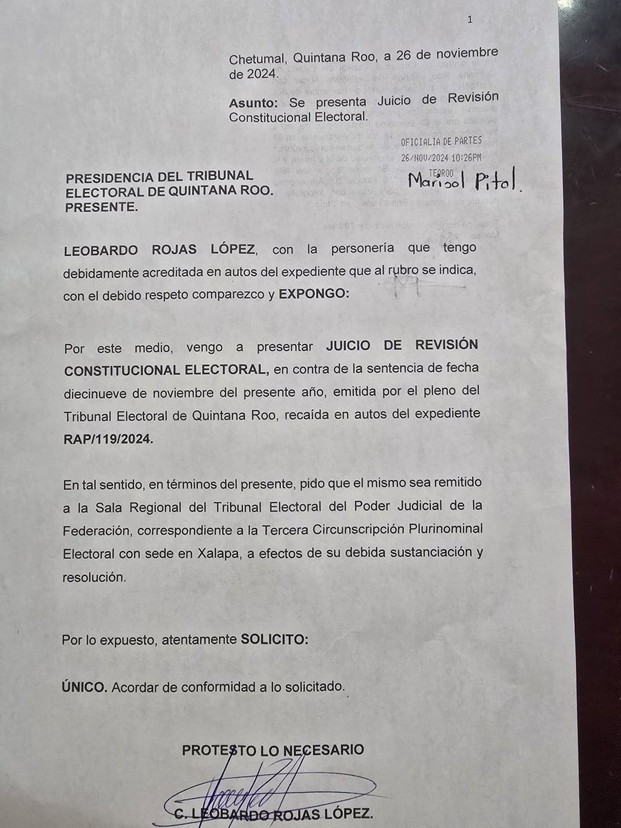 Presentamos nuestro recurso de revisión contra la negativa de registro de partido político local.