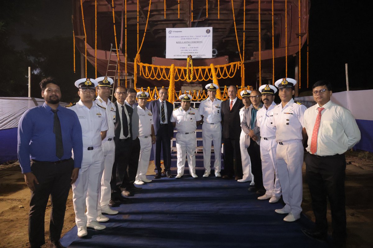 irclass's tweet photo. IRS @IRClass attends keel laying ceremony of the fifth &amp; sixth tugs (Ojas and Sabal - 25T BP tugs) at M/s @titagarhgroup Rail Systems Ltd, Kolkata.The tugs being built for Indian Navy under Naval Rules &amp; classification of IRS
#defence #MakeInIndia #indiannavy #Maritime #India https://t.co/K00vqU4Xhc