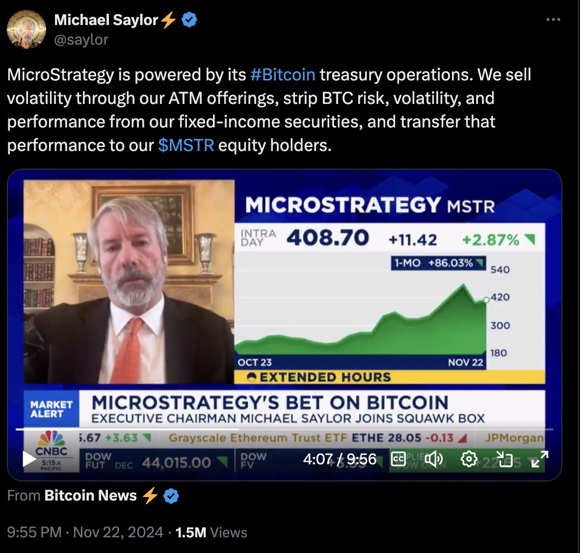 $MSTR 让华尔街兴奋的或许是 $BTC 的高波动性，而不是 $BTC

Saylor 多次在采访中提到 MicroStrategy 是 「一家贩卖波动性的公司」这是什么意思？

回到 MicroStrategy 左脚踩右脚的关键踏板：可转债。

MicroStrategy