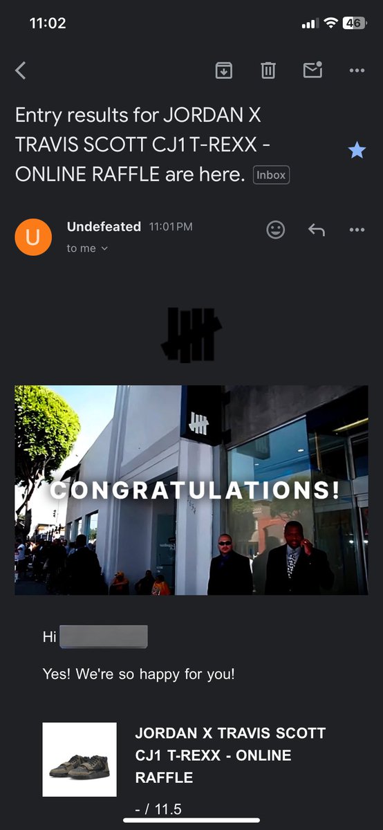 yourdumbdilf's tweet photo. @SneakerVisionz First ever Travis Scott Win after years of trying 😮‍💨 https://t.co/gwIYoffrfM