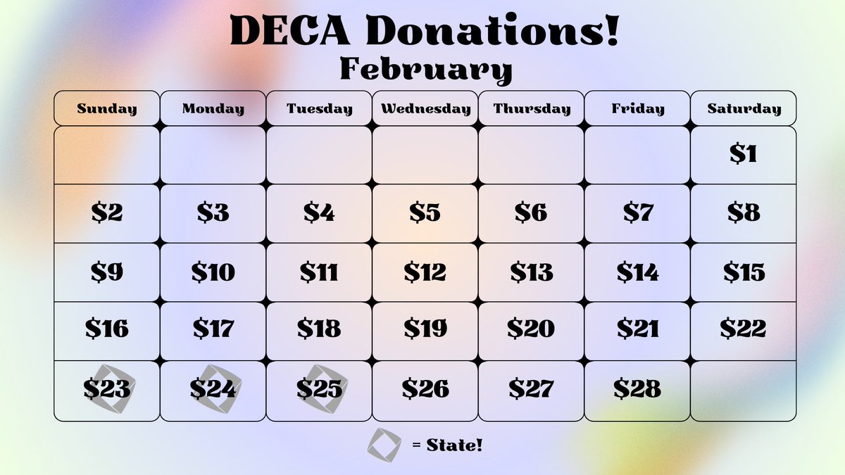 FHSDECA24's tweet image. Our chapters State fundraising events will be taking place soon, stay tuned! #decamonth