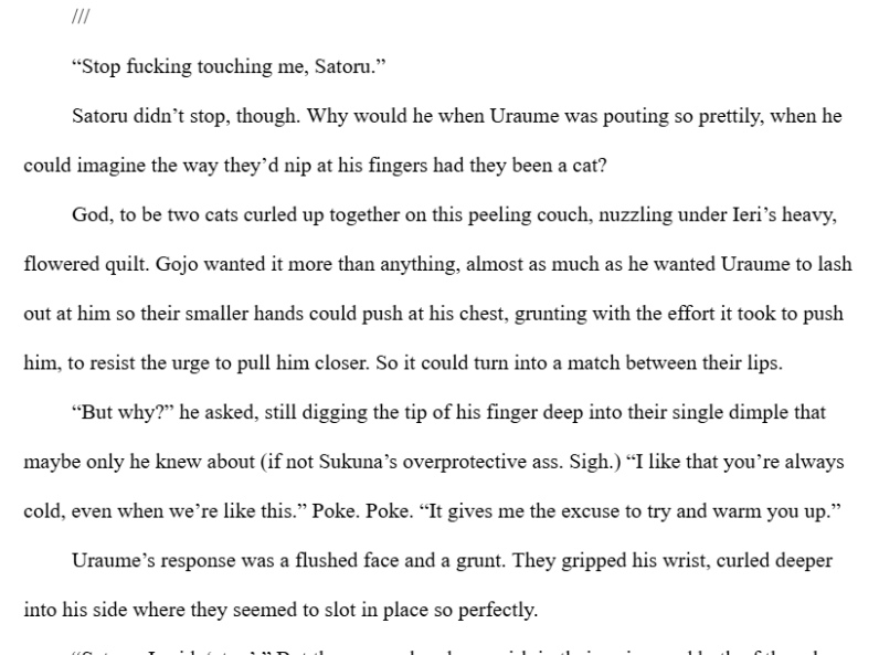 kesor_lite's tweet photo. Untitled (until i come up w a title)
#icevoid #satoume #urago ? ☆ 500, gen
https://t.co/78fcf246NH
icevoid drabble that i decided to post. thanks for putting me on guys today will go down in kestory https://t.co/jQBxLKYAsx