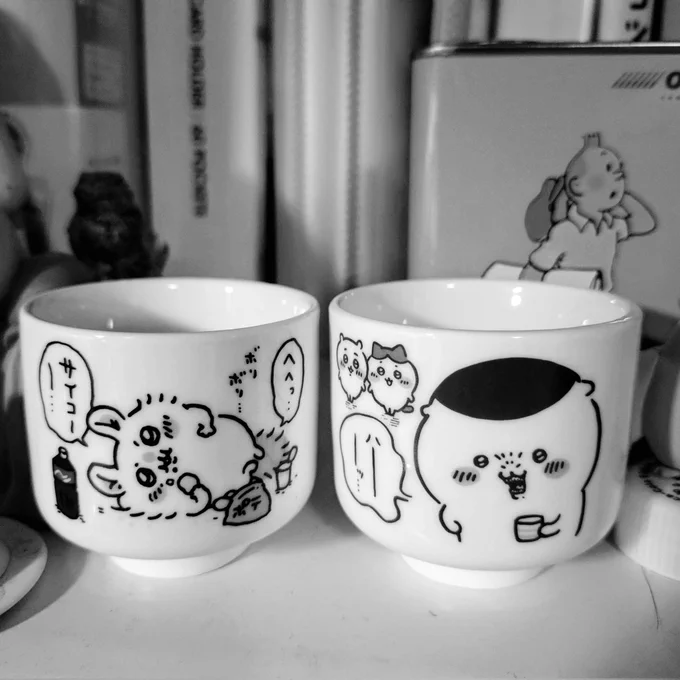 友達からダブりのちいかわお猪口貰っちゃった( '∀`) 