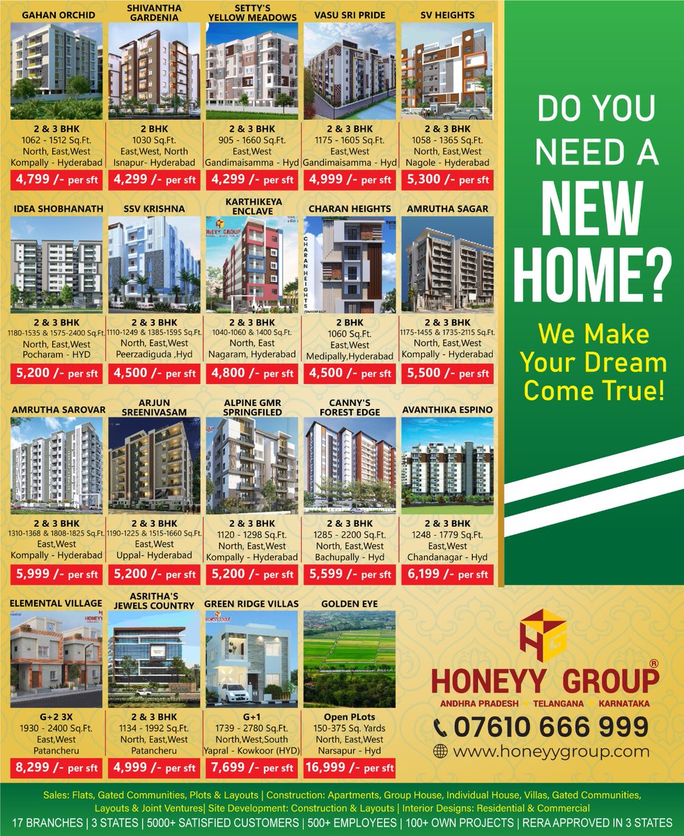 HoneyyGroup's tweet image. Your dream home awaits! Explore premium projects that are located in prime locations and have unbeatable prices. Make the right investment today!

Know more about the projects at below link:
honeyygroup.com 
contact us at 7610666999

#homesforsale #honeyygroup #2bhkflats