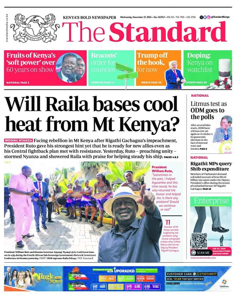 Tonned97's tweet photo. Good morning Kenya, on the Papers today https://t.co/2kbDylrnEP