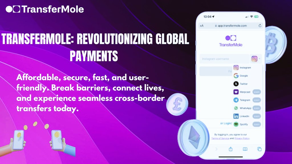 linnyluv4's tweet image. 1/  Imagine a world where sending money globally is as simple as texting.

With TransferMole, it’s not just a dream it’s a reality. 

Here’s why this innovative platform is set to redefine international payments. 

A Thread 🧵⬇️

#TransferMole #FinTech
