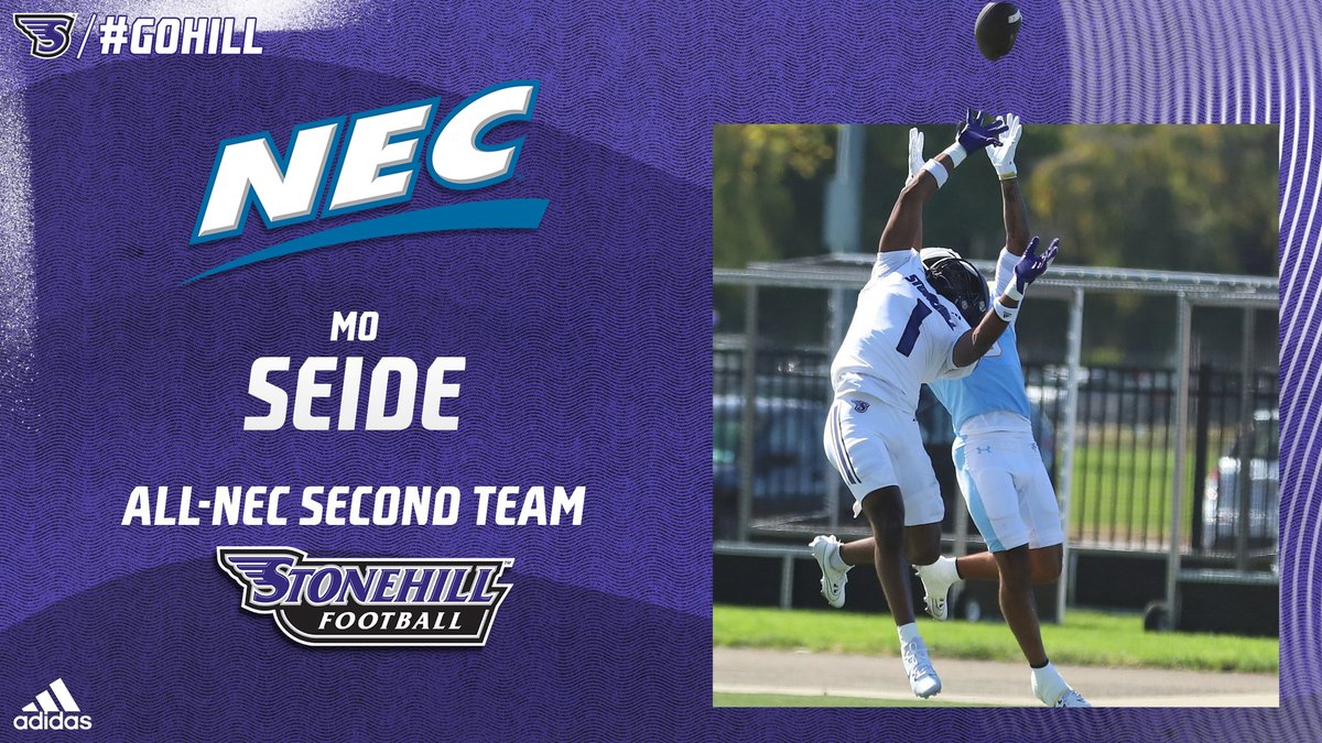 Stonehill Athletics (@gostonehill) on Twitter photo 🏈 ALL-NEC HONORS‼️
Congratulations to <a href="/StonehillFB/">Stonehill Football #DIG</a> JR Mo Seide, who earns a spot on the All-#NECFB second team
🏈 First All-NEC selection of career
🏈 NEC-leading 4⃣ INTs
8⃣ passes defended - 8th NEC
4⃣ pass breakups
#GoHill | #NECFB 🏈 ALL-NEC HONORS‼️
Congratulations to <a href="/StonehillFB/">Stonehill Football #DIG</a> JR Mo Seide, who earns a spot on the All-#NECFB second team
🏈 First All-NEC selection of career
🏈 NEC-leading 4⃣ INTs
8⃣ passes defended - 8th NEC
4⃣ pass breakups
#GoHill | #NECFB