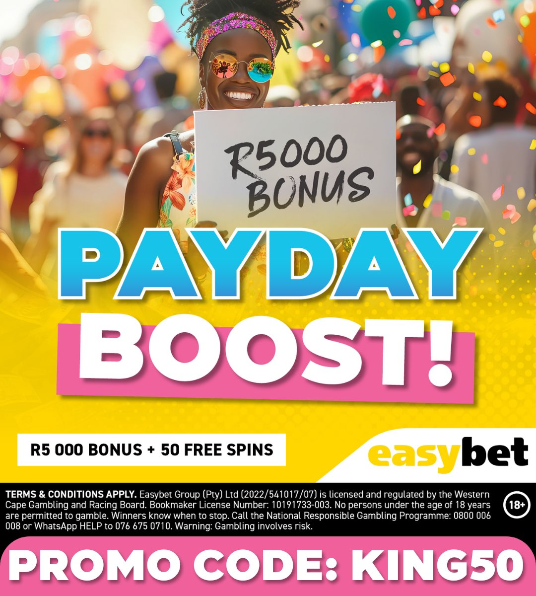 12 odds on <a href="/Easybet_SA/">Easybet South Africa</a> 

🕰️kick off  👉🏽21:45

🔑 Bet slip code 👉🏽 175455

✅Copy my bet slip here👉🏽 easybet.co.za Book a bet easybet.co.za/share-a-bet/17…

☑️Not yet on Easybet?

✅Sign up using my promo code
👉🏽KING50  to get a R50 Sign up bonus + 25 bonus spins 

🙌Join