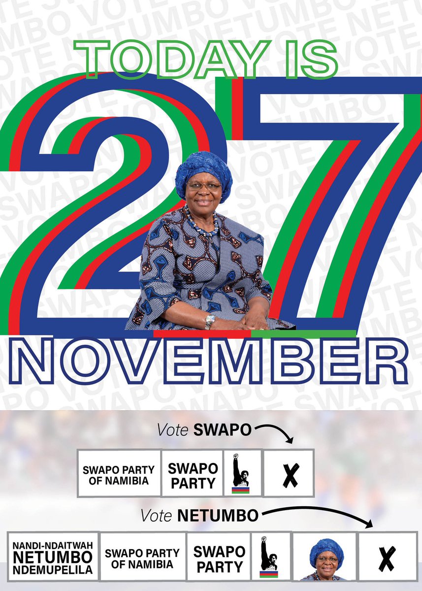 HonNekongo's tweet photo. This is the day The Lord had CHOSEN.
A clarion call to all Namibians to trust this phenomenal woman to lead our country.
#LookForTheDoek
#NetumboForPresident
#SWAPOHasMyVote
#UnityInDiversity
#BuildingTheNationTogether
#HistoryInTheMaking🔵🔴🟢 https://t.co/mhuMI9f6Ho