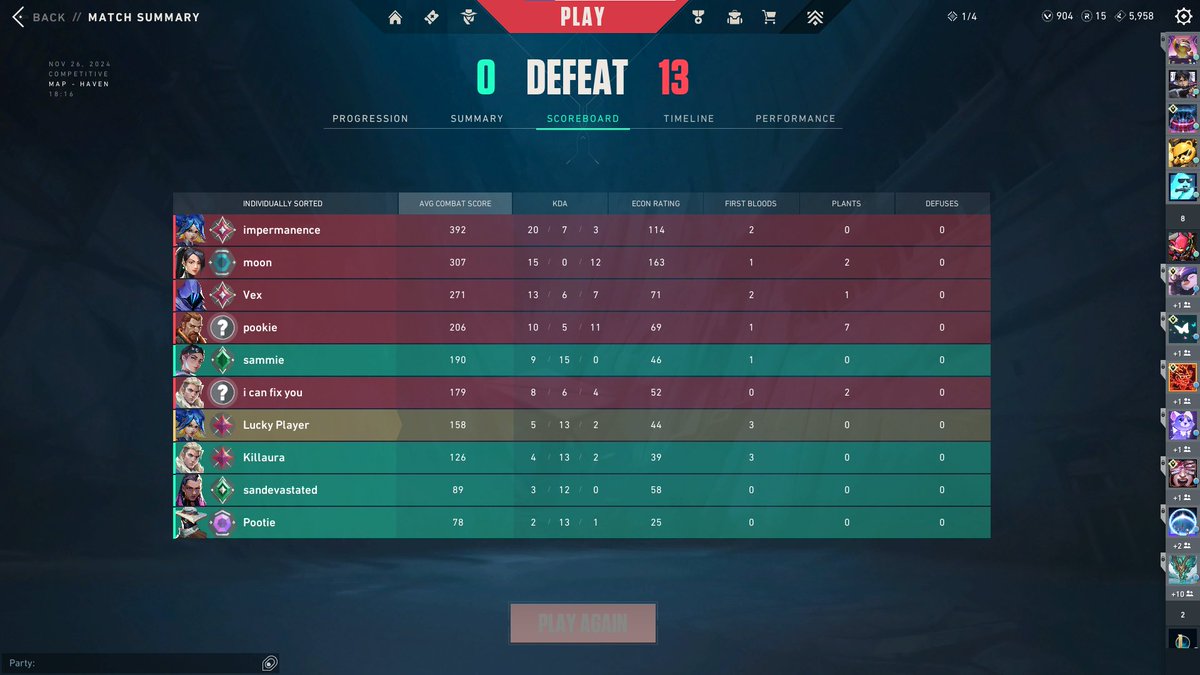 _LuckyPlayer's tweet photo. This was a fair game with all real players at their real ranks, and they def didn't buy accounts and are boosting their neon/omen's ranks... 15-0 plat player, like if we are gonna do it at least make it look a little realistic LMFAO 😭 https://t.co/V7Cpm1p4AI