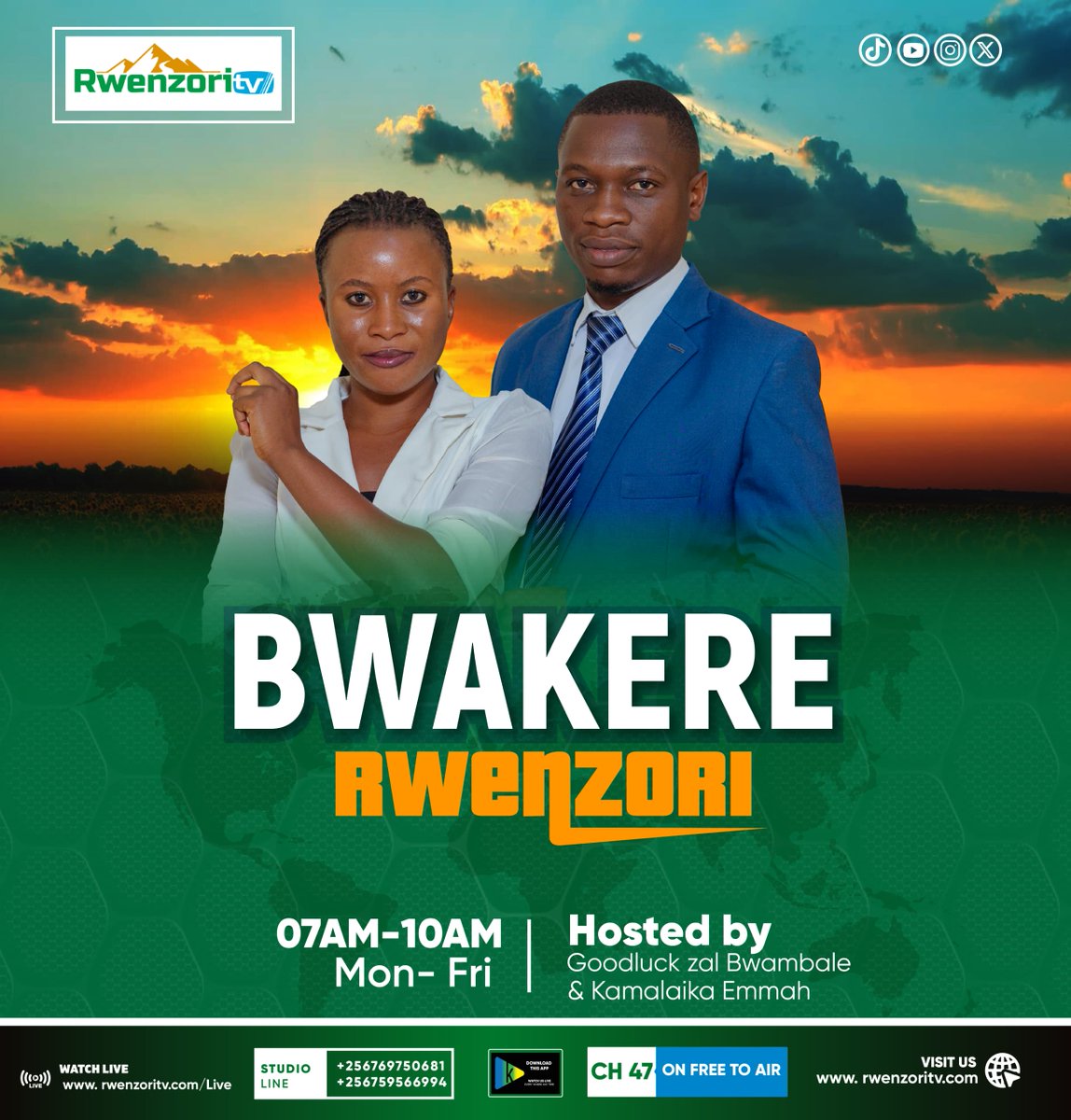 rwenzoritv1's tweet photo. Don't miss the biggest and biggest show that drives you from your house to the place of work everyday Monday to Friday.
Be part of the show on our online platforms
https://t.co/B6FWEg89Q4 on Konzo Mobi app and on Youtube, Facebook and Twitter (X)
#rtvupdates #goodluck_zal #emmah https://t.co/etyzkCghok