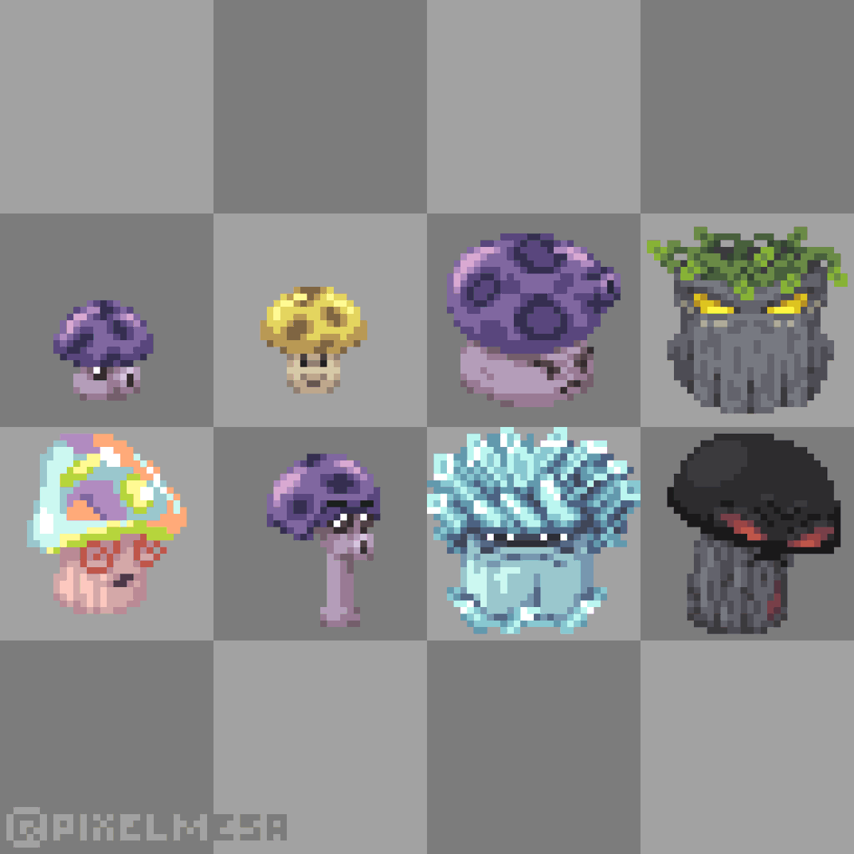 PixelMesa's tweet photo. Plantas de Noche pixel art
#pvzart #pvz #pixelart https://t.co/DjBob7TxsL