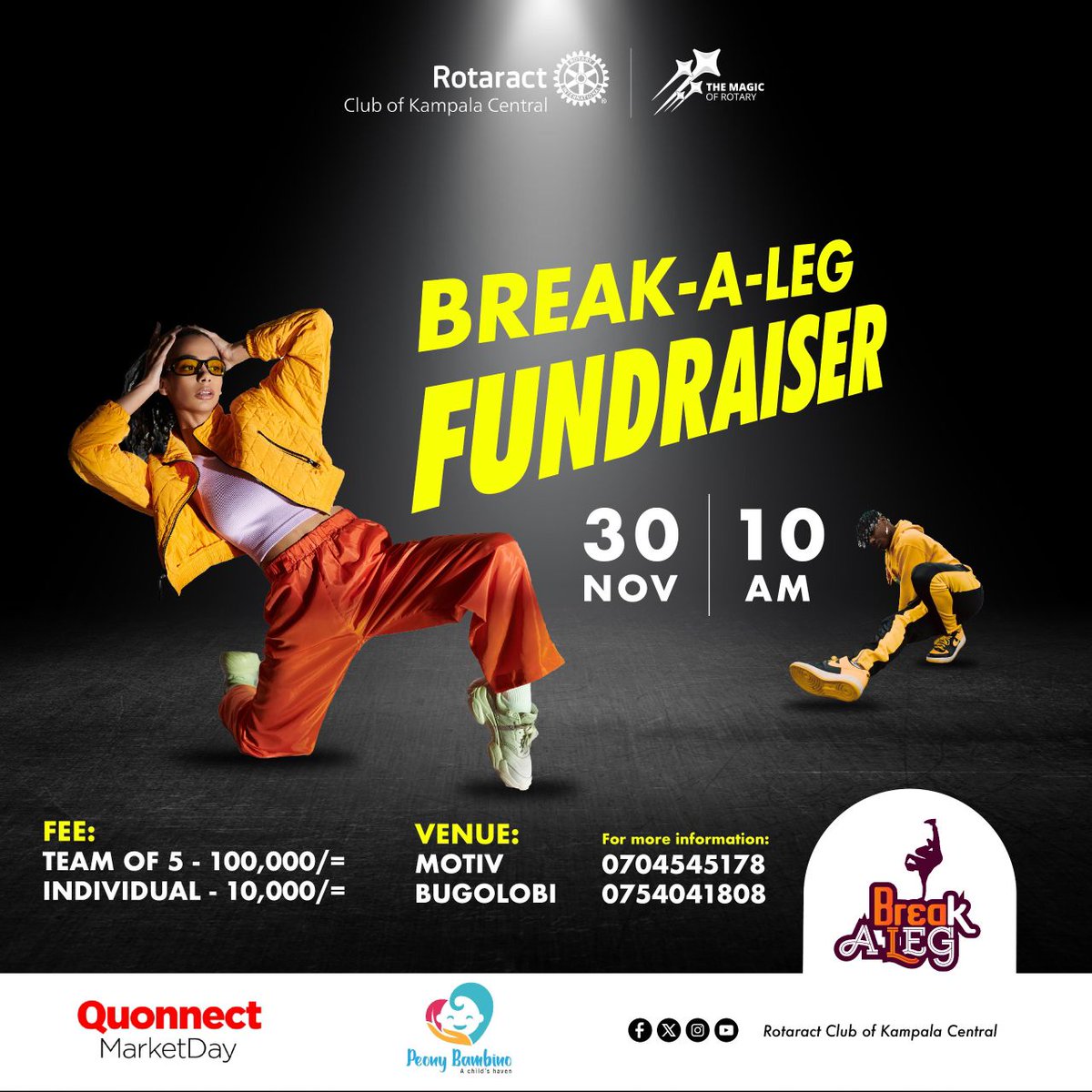 ROCK_Kampala's tweet photo. 15 years down the road, 13 editions, Beak A Leg has been rallying friends of the Rotaract fraternity to dance for charity; fun, fitness and friendship. Its an embodiment of the Rotaract ethos
This Saturday the extravaganza returns, bigger and better with #BreakALeg24 at @MotivUG https://t.co/V7qd8aBt6r