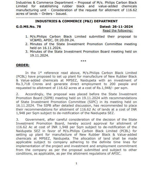 PropTechKonnect's tweet photo. Government of Andhra Pradesh alloted lands to various companies.
🔹️AM/NS - 2500 acres
🔹️LG Electronics - 188 acres
🔹️PCBL - 116.62 acres
🔹️Kalyani Strategic Systems Ltd - 1000 acres
#AndhraPradesh #KonnectProp https://t.co/Ajx9fxEGNq