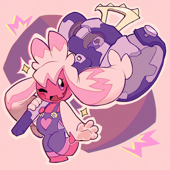 Tinkaton with some cute overalls  