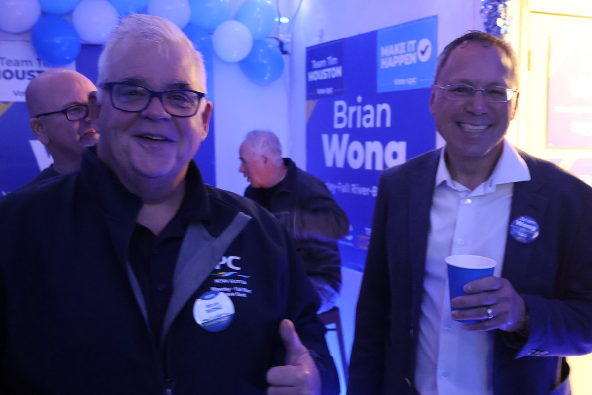 ReprtrPatHealey's tweet image. Some photos from the night after @BrianWongPC was declared elected in Waverley-Fall River-Beaver Bank on Tuesday night in #WindsorJunction. #NSElection @nspc