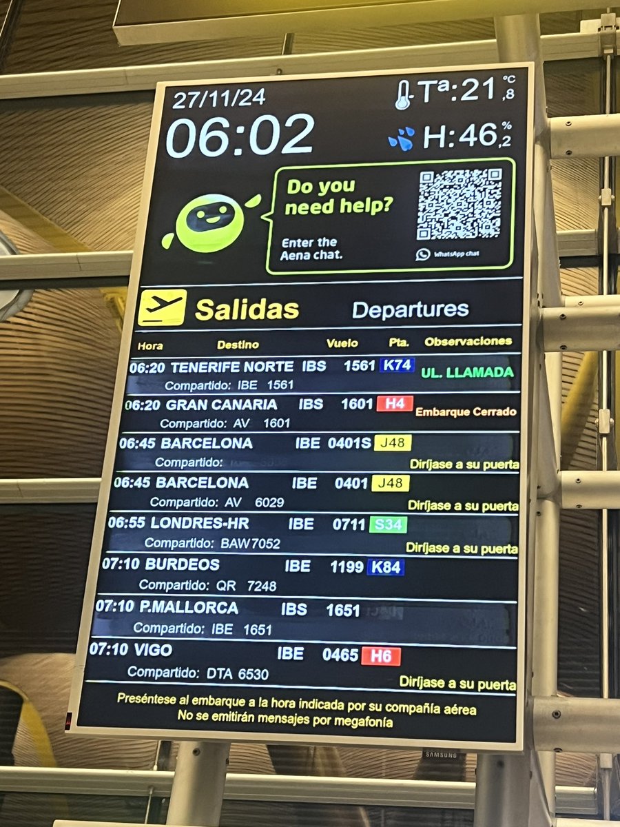 Hola <a href="/iberiaexpress/">Iberia Express</a> 
Vuelo IBS1651 no tiene puerta ni zona aun asignada

Sois el único vuelo que no pone ninguna información