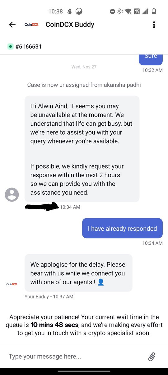 alwinaind's tweet photo. @CoinDCX On top of that you guys are closing support chat before resolving my issue, and I hadn't even allowed to close the chat. https://t.co/PG6HTOgjJO