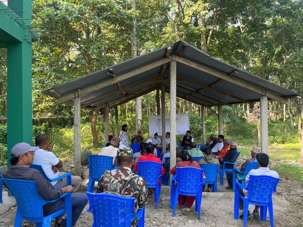 GreenhoodNepal's tweet photo. Last month, we had an interactive session with local #communities in Golaghat, Chitwan. The discussion highlighted problems faced by locals in implementing environmental and social compliance to protect #rhinos &amp; other #wildlife habitats. Thanks to all for joining forces. https://t.co/2EmfJ0TRuT