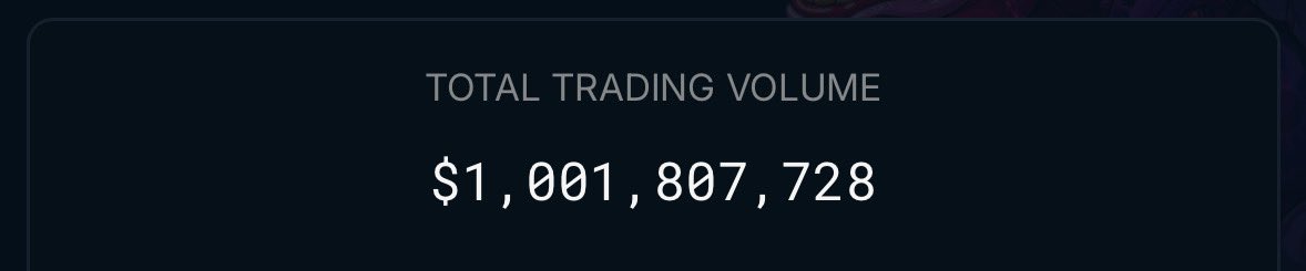 A little over 60 days ago our trading platform went live… Today, we just passed our first $1 Billion in trading volume and $1 Million in fees paid out to token holders. 🫡 🚀 💉

ACCELERATE