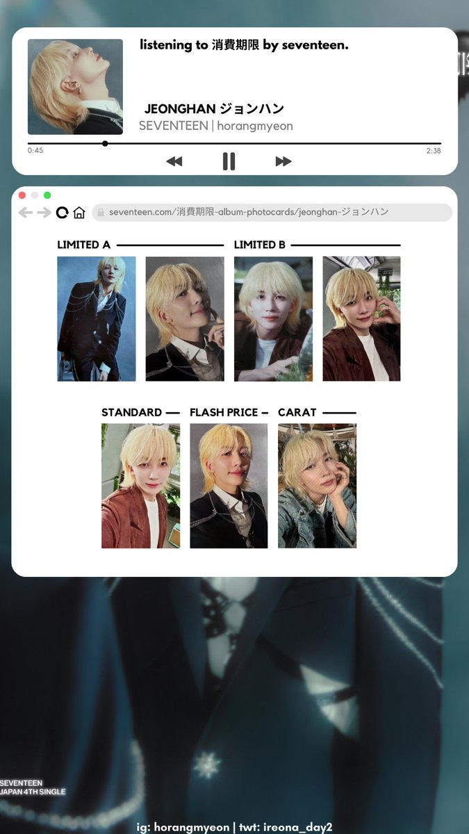 ジョンハン ジョシュア トレカ seventeen scoups jeonghan joshua shohikigen album photocard