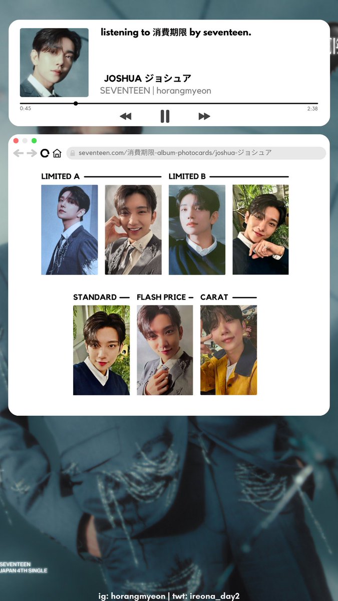 seventeen scoups jeonghan joshua shohikigen album photocard